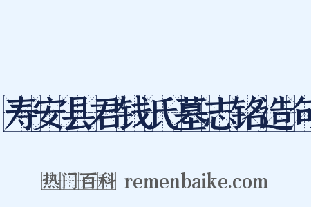 寿安县君钱氏墓志铭造句是什么意思的图片